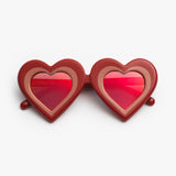 Yazbukey x Linda Farrow / Heart Sunglasses / Red Pink