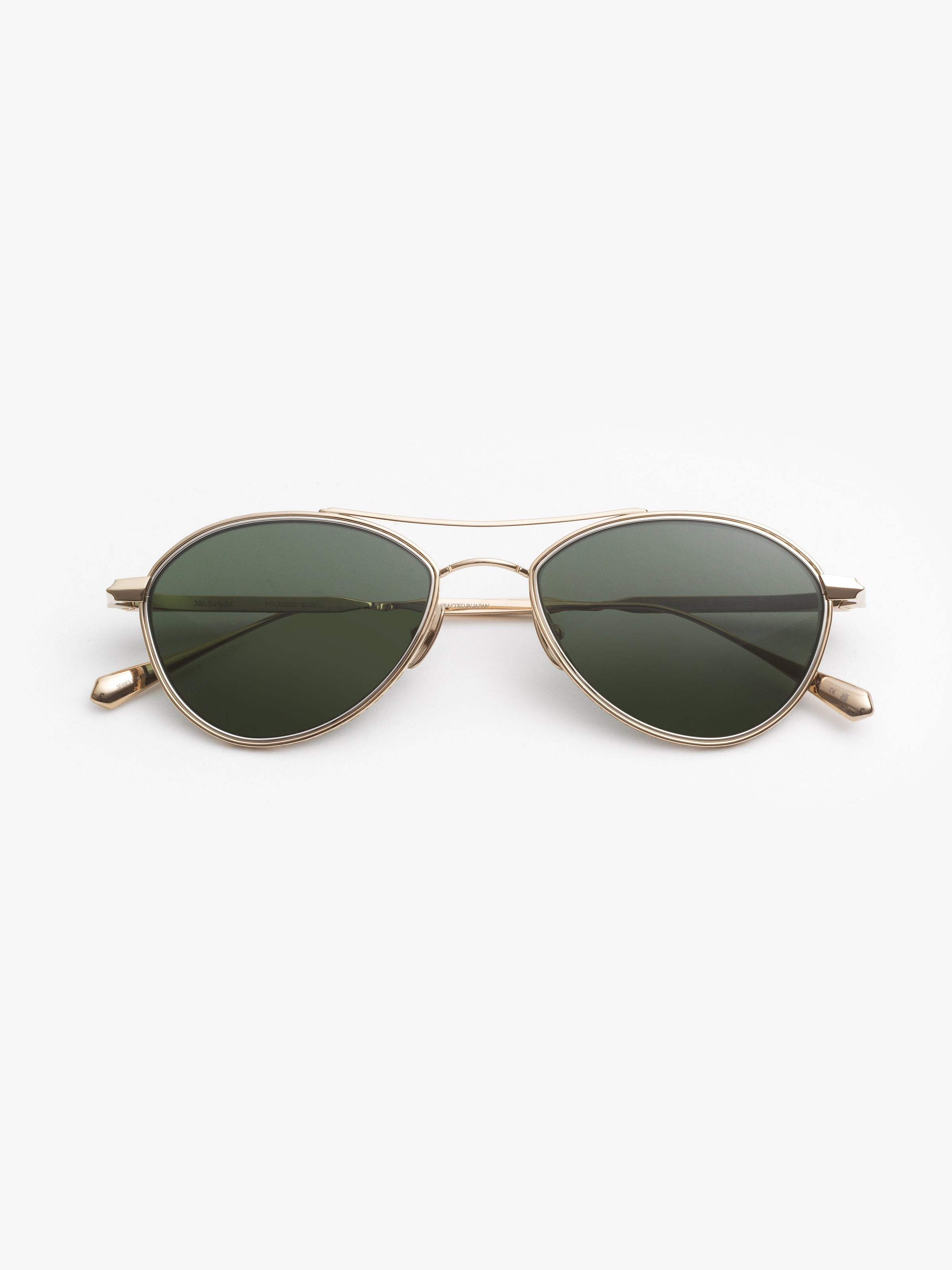 bennett goggles Mr. Leight Bennett S 12K White Gold Polarized Sunglasses - Titanium Aviator with Floral Filigree
