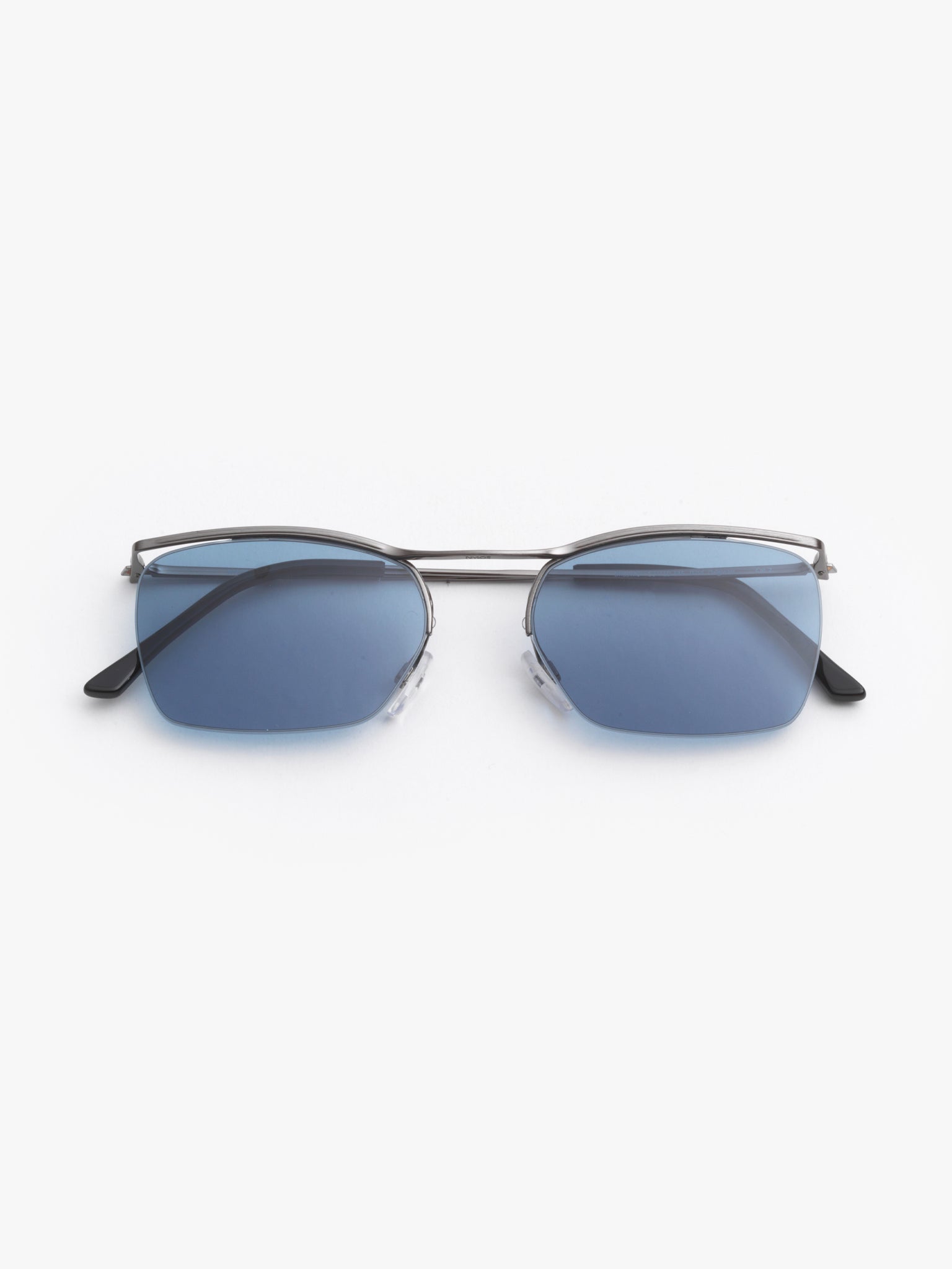 Brad Pitt Oliver Peoples Blue Rimless Nylor Brad Satin Gun Metal