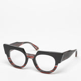 J.F. Rey / 1985 Carolina / Black Geometric Red Striped