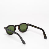 Lesca Lunetier / Crown Panto 8mm / Rootbeer and Black with Dark Vintage Green Mineral Lenses