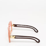 Nina Ricci / 70s Oversized Square Sunglasses / Pearly Pink