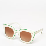 Unknown / 80s Oversized Square Sunglasses / Ivory