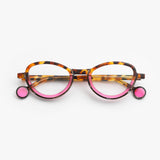 Theo / Swing / 005 Brown Dalmatian Dark Brown Horn Transparent Shocking Pink