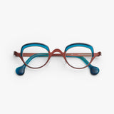 Theo / Iti / 763 Red and Transparent Blue Petrol