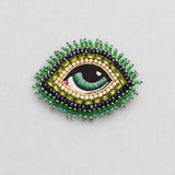 Céleste Mogador / The Eye Brooch / Green Rhinestone