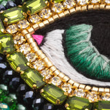 Céleste Mogador / The Eye Brooch / Green Rhinestone