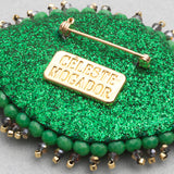Céleste Mogador / The Classic Eye Brooch / Dark Green