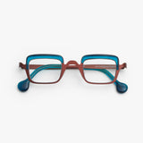 Theo / Graffi / 763 Red and Transparent Blue Petrol