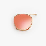 Garrett Leight / Grant Clip / Matte Gold With Soft Coral Mirror