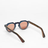 Lesca Lunetier / Crown Panto 8mm / Dark Tortoise and Blue with Antique Rose Mineral Lenses