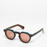 Lesca Lunetier / Crown Panto 8mm / Dark Tortoise and Blue with Antique Rose Mineral Lenses