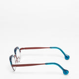 Theo / Iti / 763 Red and Transparent Blue Petrol
