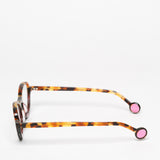 Theo / Swing / 005 Brown Dalmatian Dark Brown Horn Transparent Shocking Pink