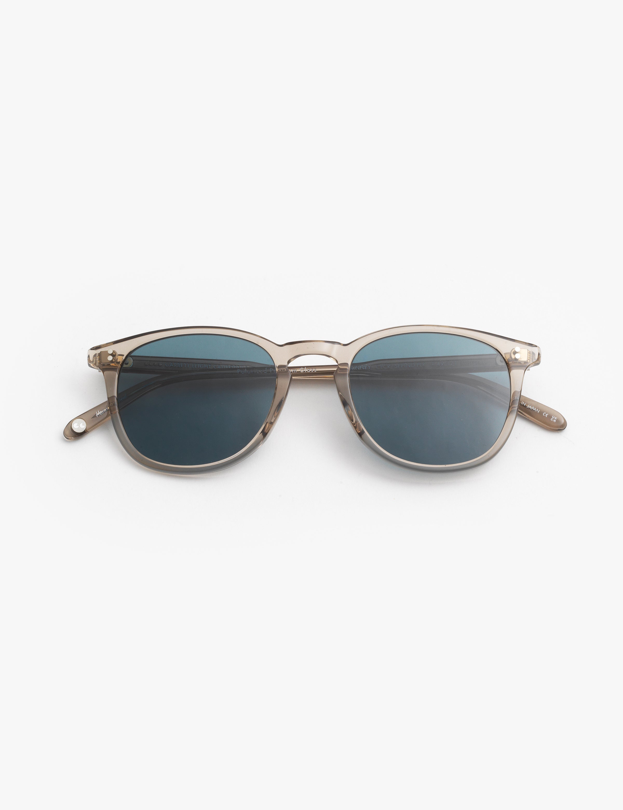 Garrett Leight / Kinney / Clay Crystal With Pure Indigo Polar by Garrett Leight, Sunglasses - - Independent curated luxury eyewear available at I Visionari
