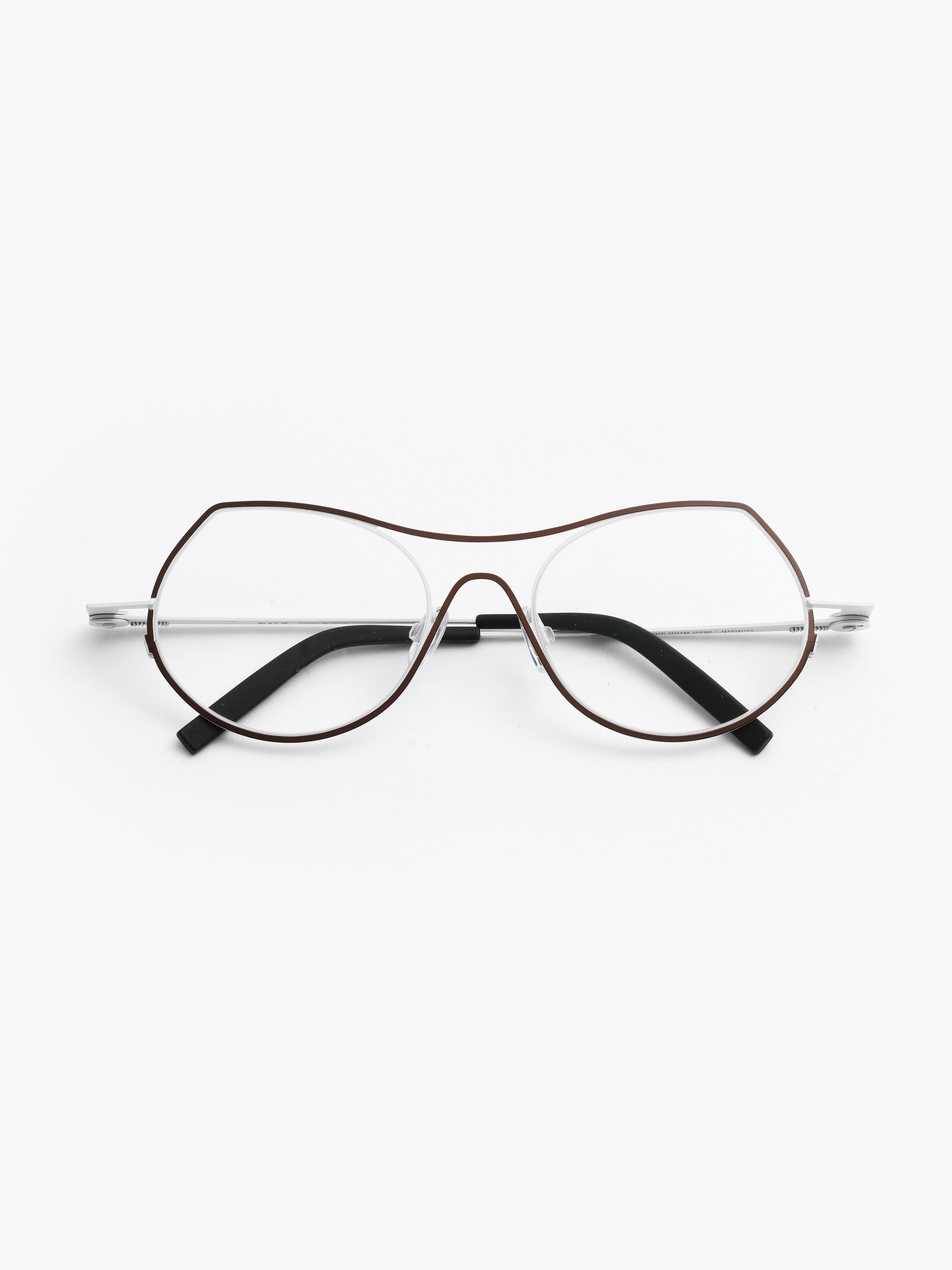 Theo / Isobath / 420 Tack Room White + Burnt Shadow Matte by Theo, Eyeglasses - - Independent curated luxury eyewear available at I Visionari
