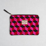 Céleste Mogador / Hand-Embroidered N3 Pink Pouch (L) by Céleste Mogador, Accessories - - Independent curated luxury eyewear available at I Visionari