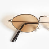 Gouverneur Audigier The Reimagined Cat Eye Silver Brushed with Soft Amber Lenses sunglasses, close-up of the frame detail