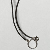 LA LOOP / Italian Braided Leather / Black with Clasp Rhodium Silver Plated