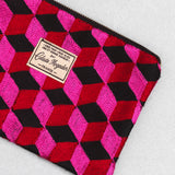 Céleste Mogador / Hand-Embroidered N3 Pink Pouch (L) by Céleste Mogador, Accessories - - Independent curated luxury eyewear available at I Visionari