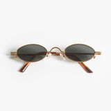 Gouverneur Audigier The Bold Oval Yellow Gold with Dark Green Lenses sunglasses, front view