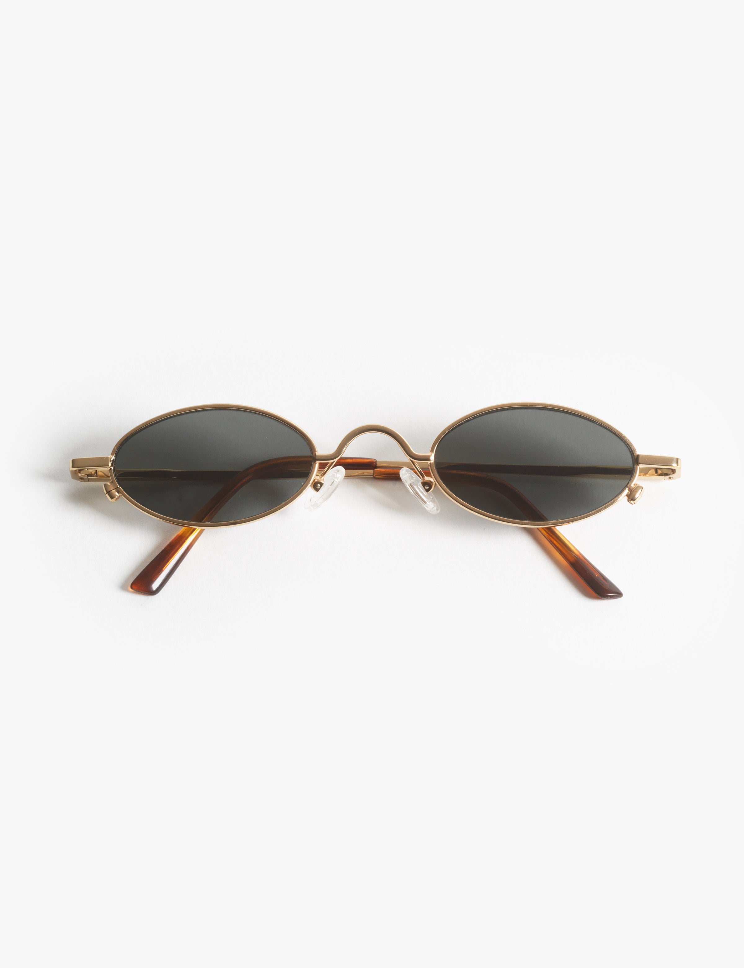Gouverneur Audigier The Bold Oval Yellow Gold with Dark Green Lenses sunglasses, front view