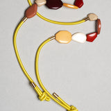 Brar / Make Me Smile Eyewear Strap / Yellow Band with Peach Burgundy and Yellow