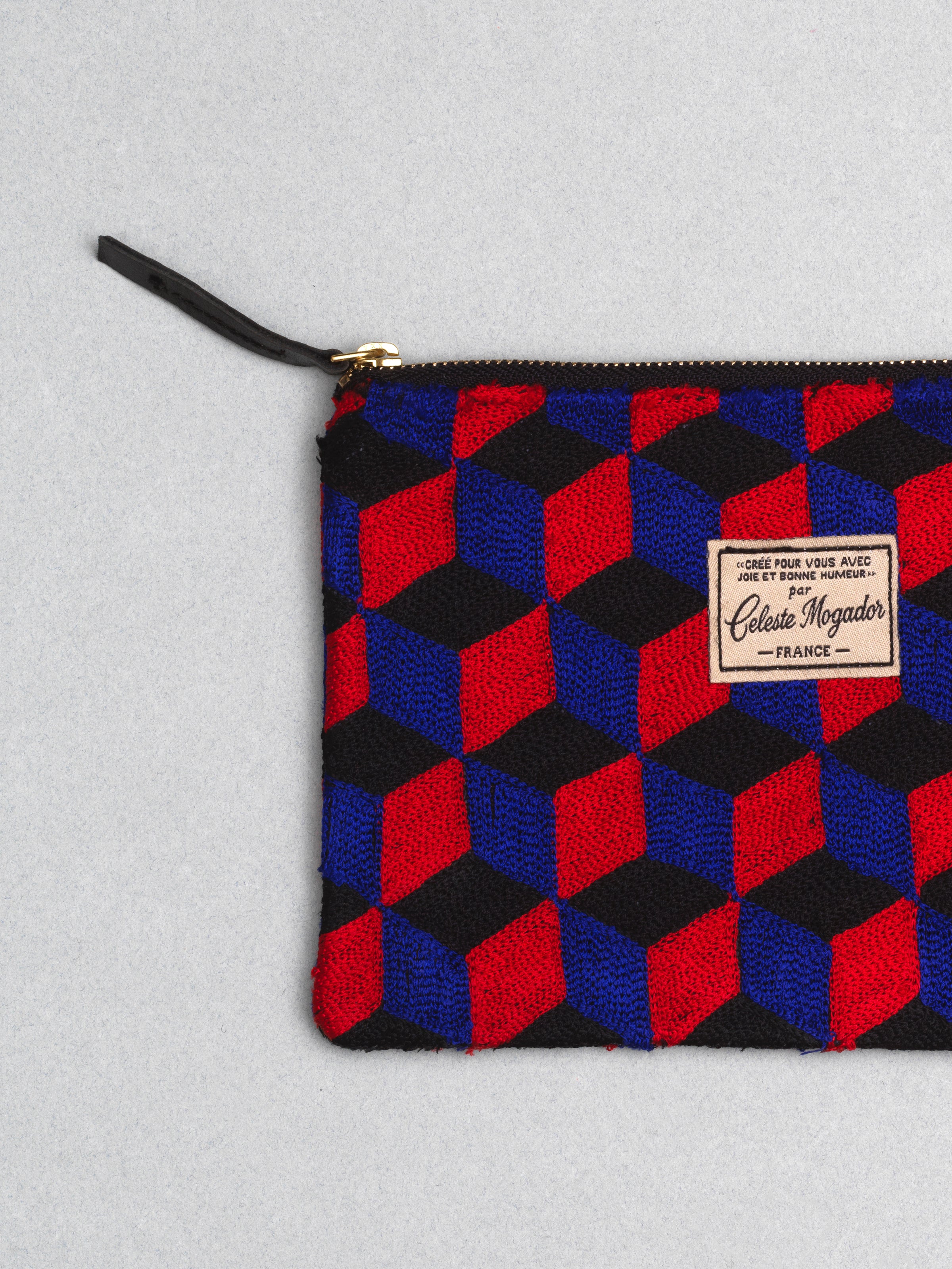 Céleste Mogador / Hand-Embroidered N3 Blue Pouch (L) by Céleste Mogador, Accessories - - Independent curated luxury eyewear available at I Visionari