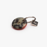 THEO / Keyholder Round / Green Ecaille Burgundy