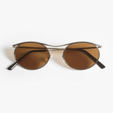 Gouverneur Audigier The Nouvelle Vague Silver with Warm Brown Lenses sunglasses, front view