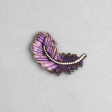 Céleste Mogador / Purple Feather Brooch by Céleste Mogador, Accessories - - Independent curated luxury eyewear available at I Visionari