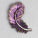 Céleste Mogador / Purple Feather Brooch by Céleste Mogador, Accessories - - Independent curated luxury eyewear available at I Visionari