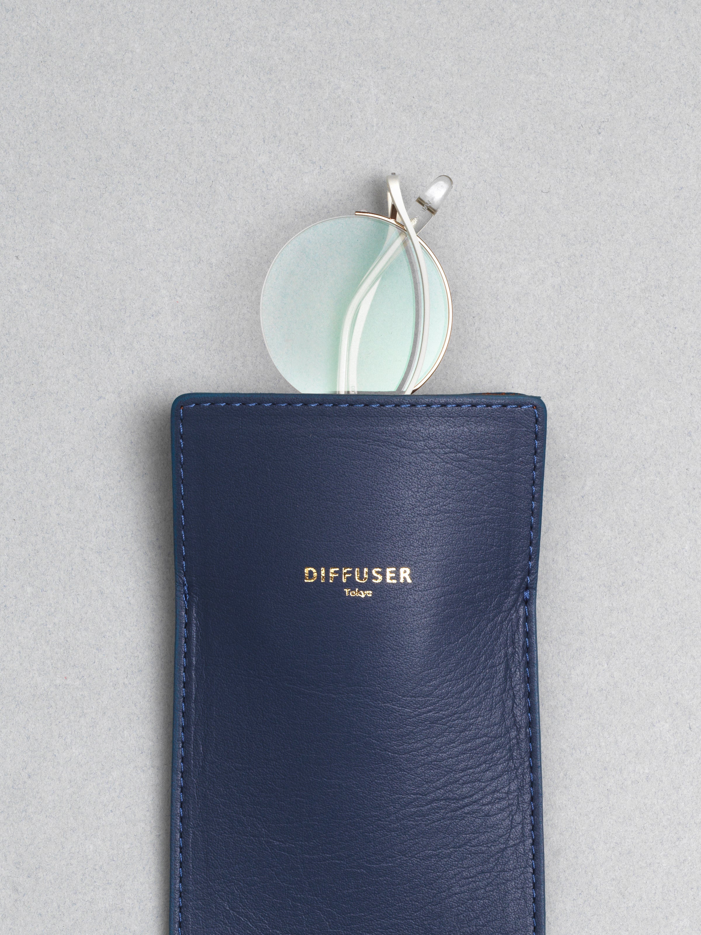 Diffuser Tokyo / Inner Pocket Eyewear Case / Blue Grey & Light Brown by Tokyo Diffuser, Accessories - - Independent curated luxury eyewear available at I Visionari