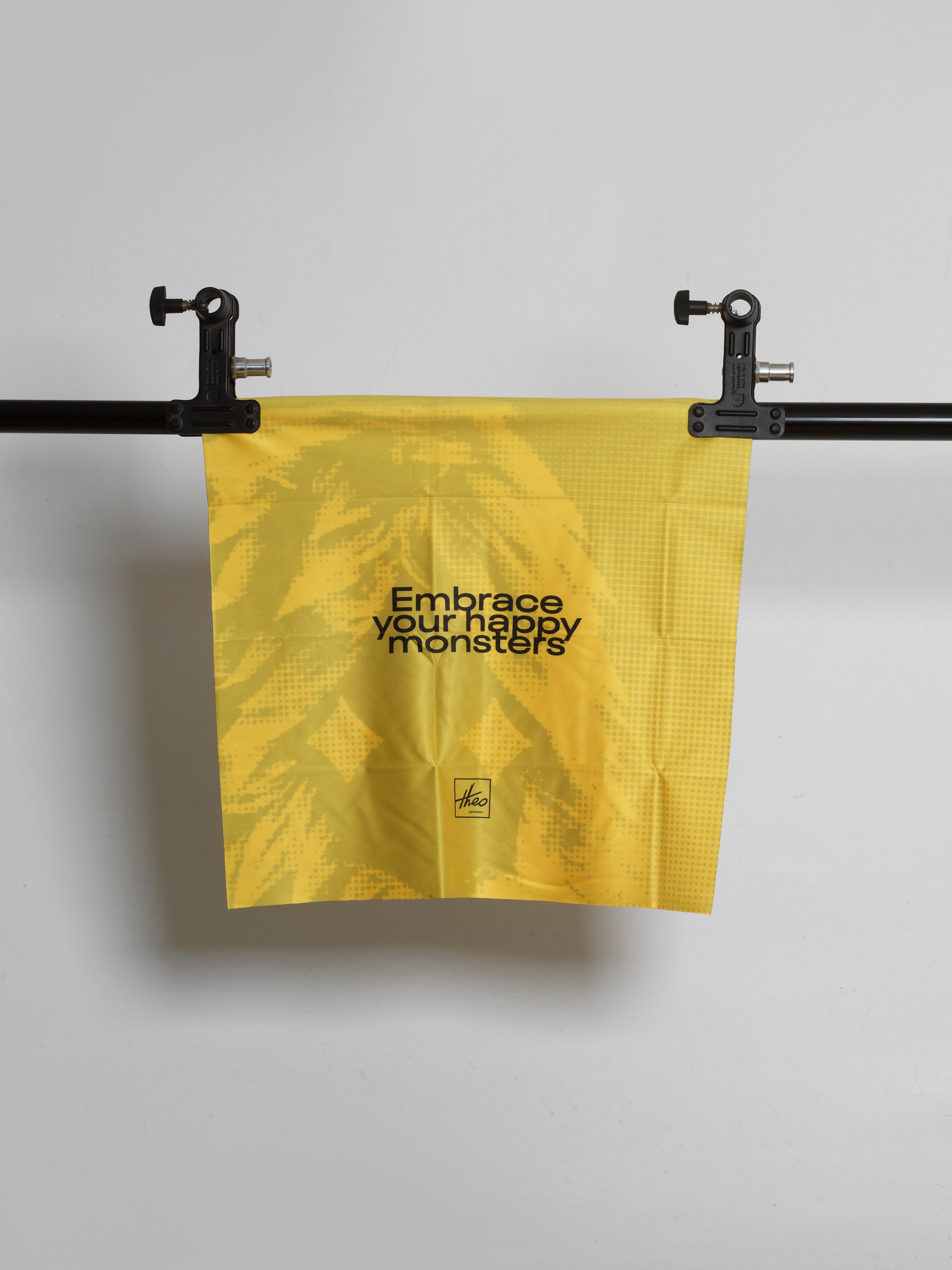 THEO / Embrace Your Happy Monsters Collector's Cleaning Cloth / Yellow by Theo, Accessories - - Independent curated luxury eyewear available at I Visionari