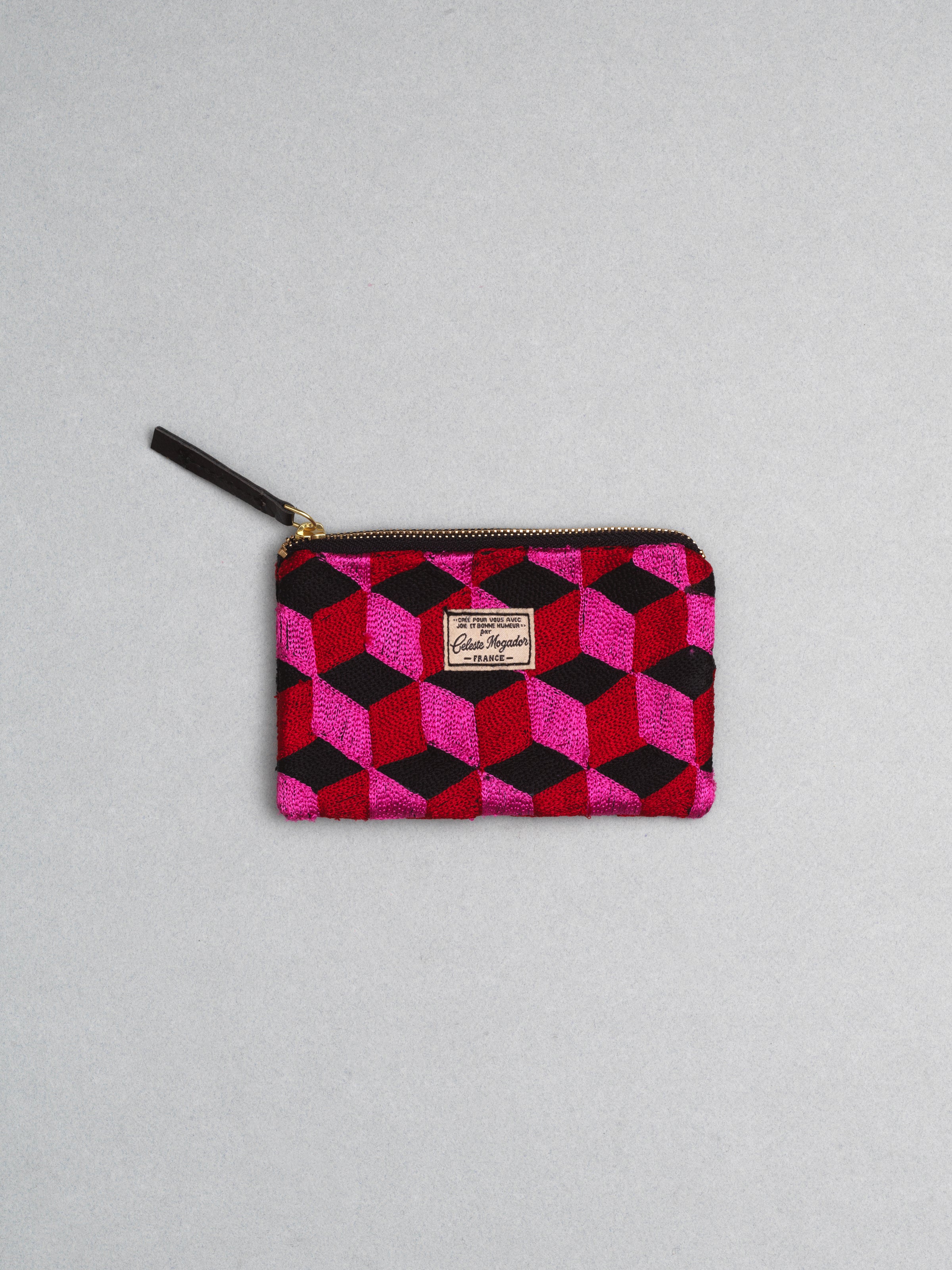 Céleste Mogador / Hand-Embroidered N3 Pink Pouch (M) by Céleste Mogador, Accessories - - Independent curated luxury eyewear available at I Visionari