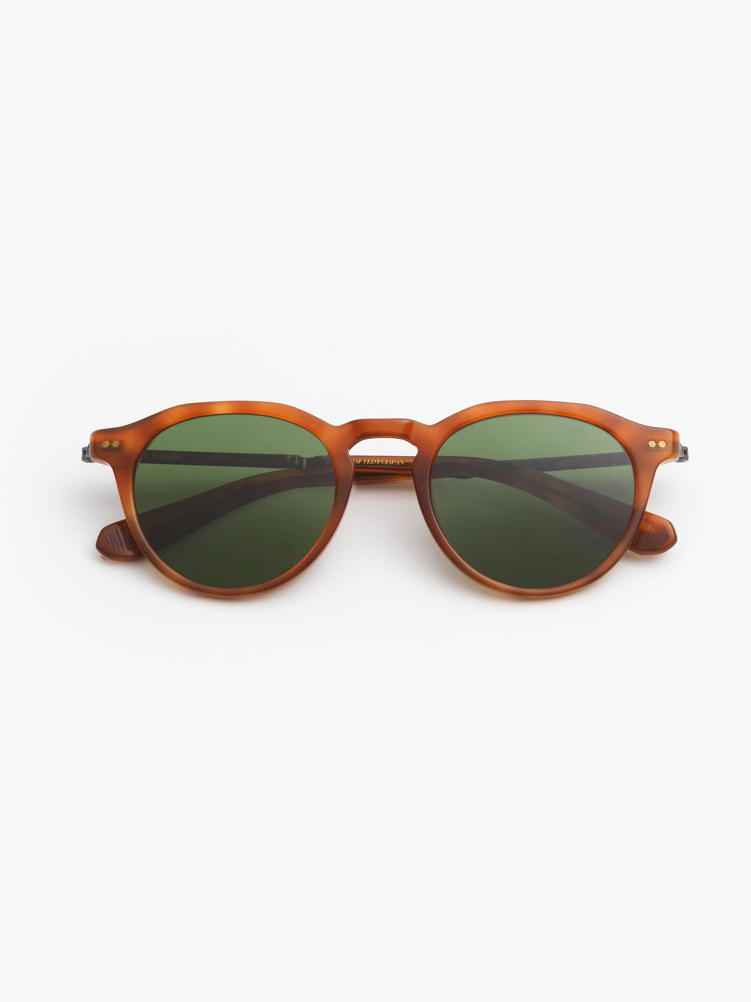 Mr. Leight Dorian S Amber Tortoise Antique Gold Semi Flat Boxwood