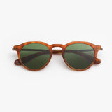 Mr. Leight / Dorian S / Amber Tortoise Antique Gold Semi Flat Boxwood Green