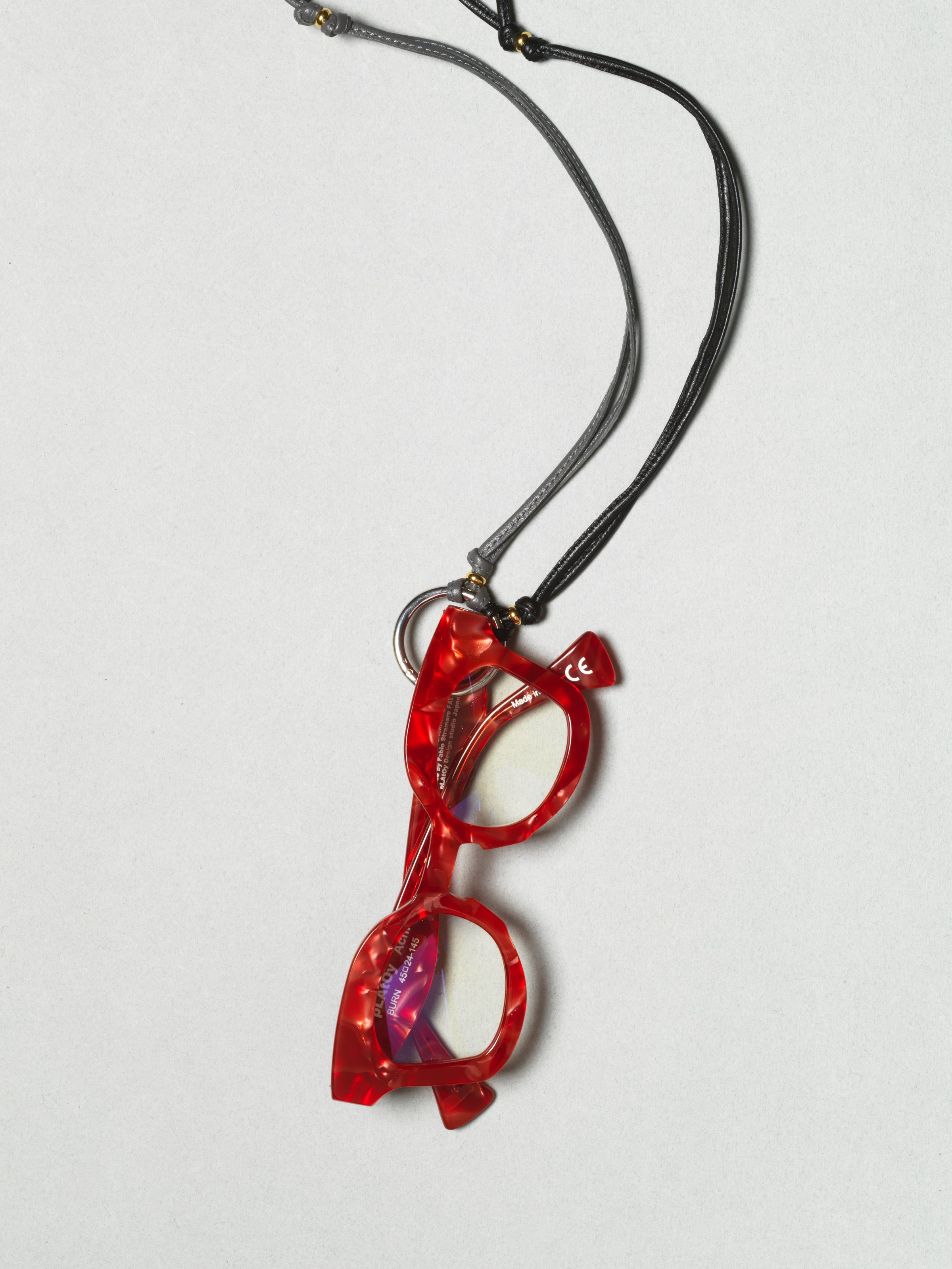 Diffuser Tokyo / Two Tone Stitch Leather Glass Holder / Black & Grey by Tokyo Diffuser, Accessories - - Independent curated luxury eyewear available at I Visionari