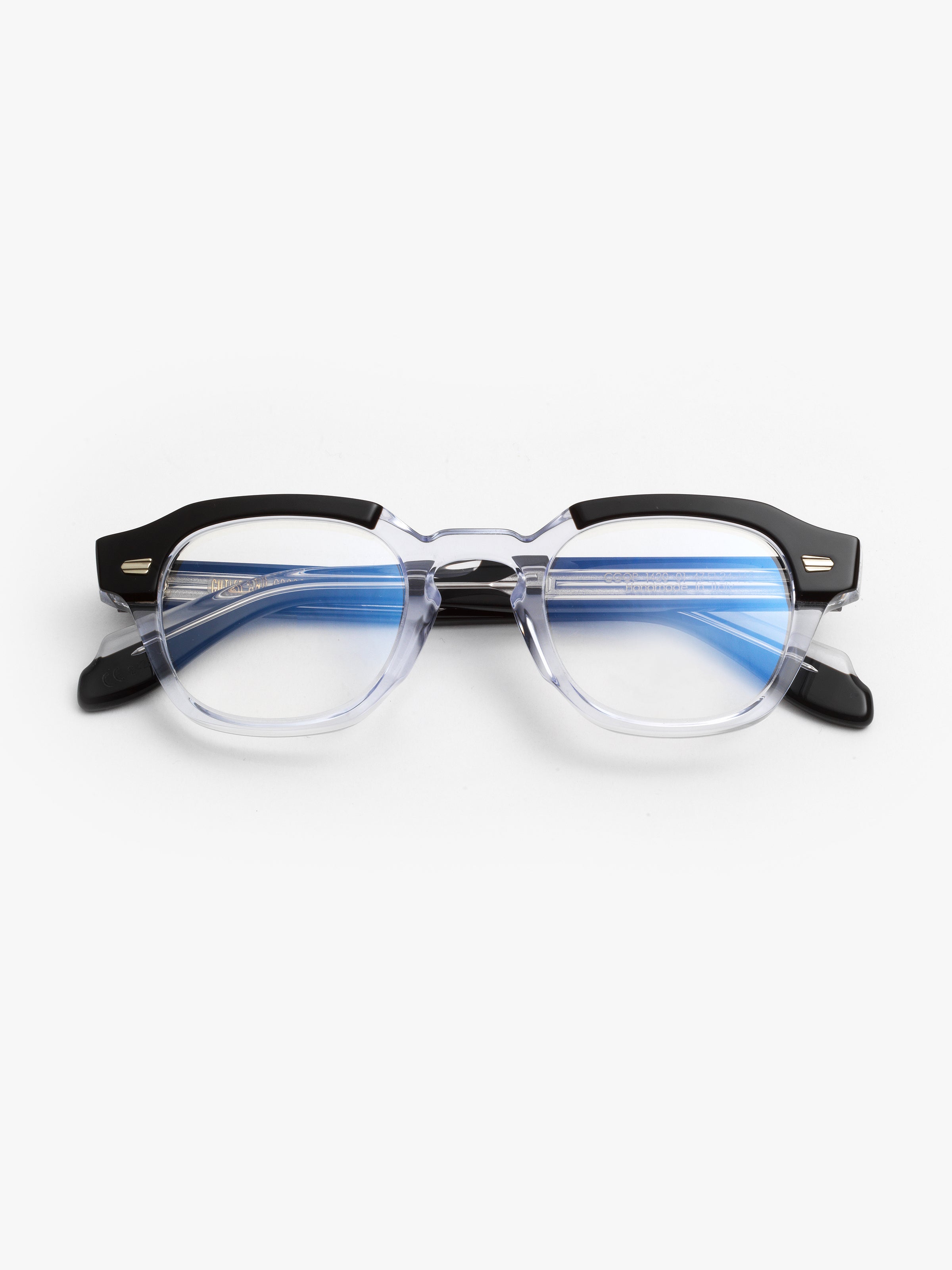 Cutler and Gross / 1420 / Black On Crystal by Cutler and Gross, Eyeglasses - - Independent curated luxury eyewear available at I Visionari