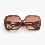 Nina Ricci / 70s Oversized Square Sunglasses / Metallic Pink