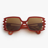 Nina Ricci / 70s Oversized Square Sunglasses / Lipstick Red