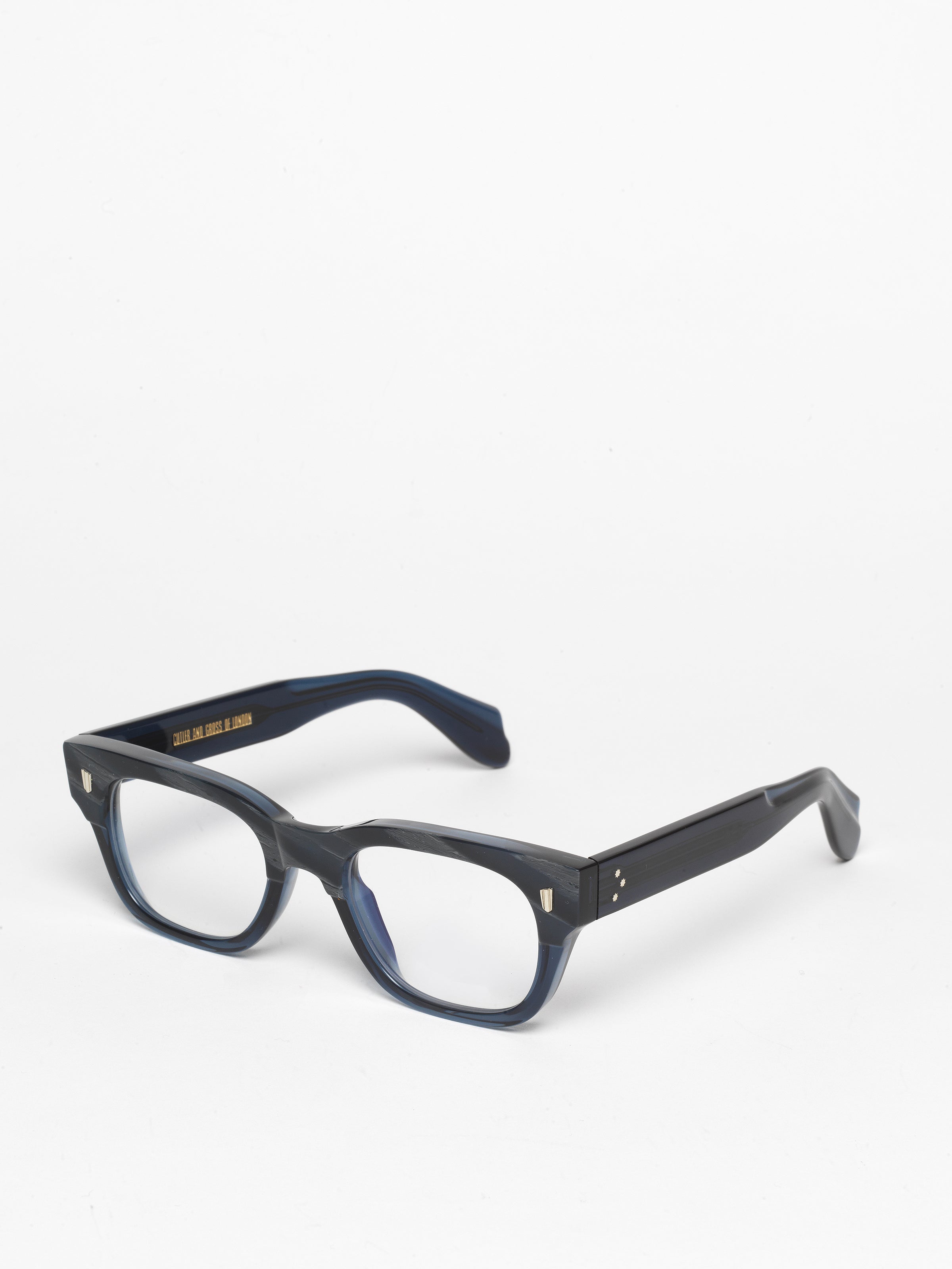 Cutler and Gross / 1421 / Grey Horn on Blue by Cutler and Gross, Eyeglasses - - Independent curated luxury eyewear available at I Visionari
