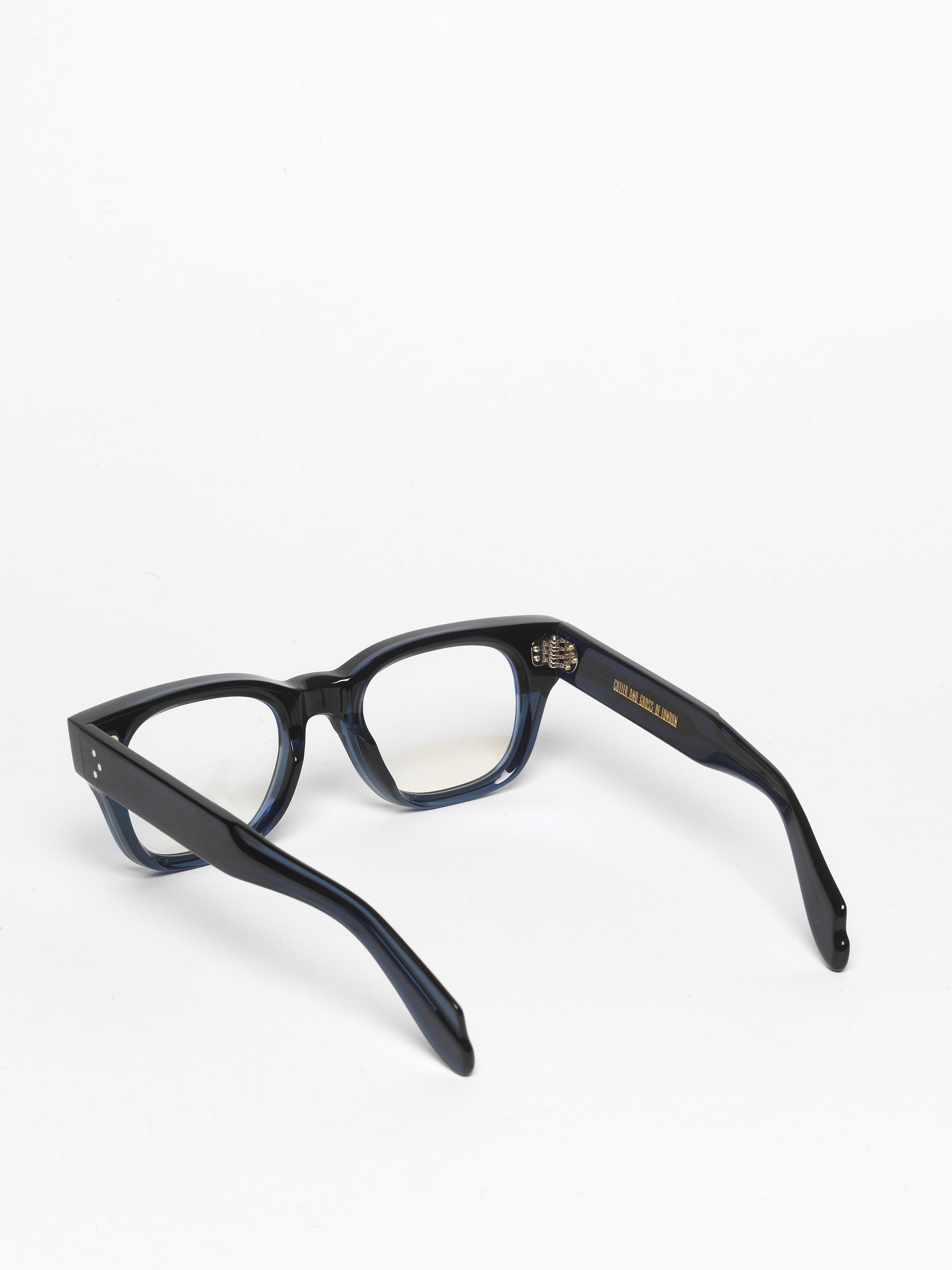 Cutler and Gross / 1421 / Grey Horn on Blue by Cutler and Gross, Eyeglasses - - Independent curated luxury eyewear available at I Visionari