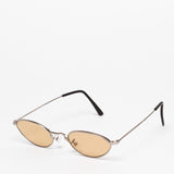 Gouverneur Audigier The Reimagined Cat Eye Silver Brushed with Soft Amber Lenses sunglasses, three-quarter view