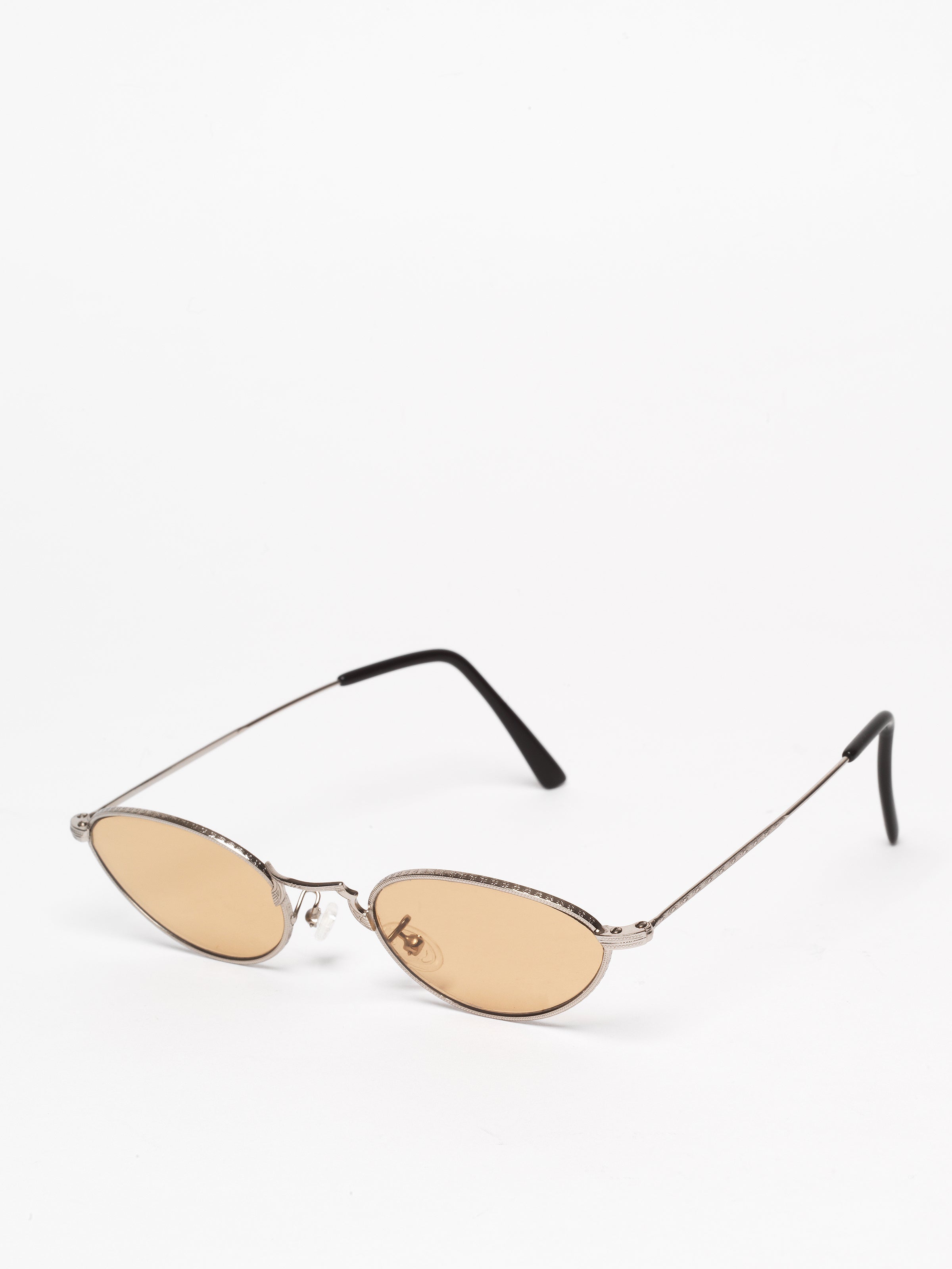 Gouverneur Audigier The Reimagined Cat Eye Silver Brushed with Soft Amber Lenses sunglasses, three-quarter view