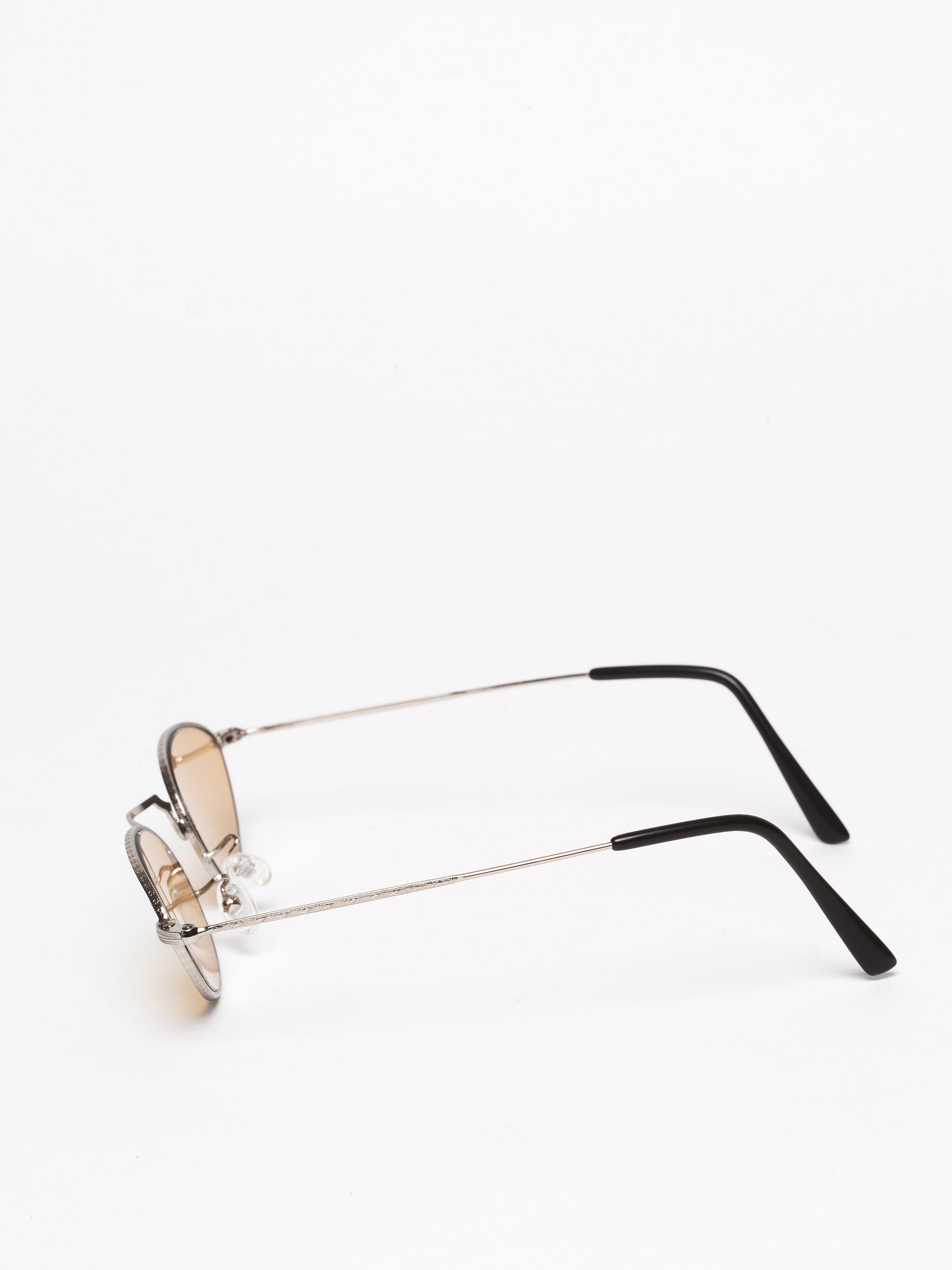 Gouverneur Audigier The Reimagined Cat Eye Silver Brushed with Soft Amber Lenses sunglasses, side profile