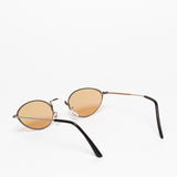 Gouverneur Audigier The Reimagined Cat Eye Silver Brushed with Soft Amber Lenses sunglasses, rear three-quarter view