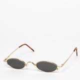 Gouverneur Audigier The Bold Oval Yellow Gold with Dark Green Lenses sunglasses, three-quarter view