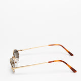 Gouverneur Audigier The Bold Oval Yellow Gold with Dark Green Lenses sunglasses, side profile