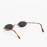 Gouverneur Audigier The Bold Oval Yellow Gold with Dark Green Lenses sunglasses, rear three-quarter view